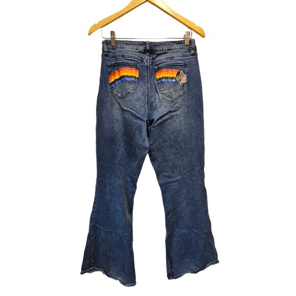 STAR WARS Flare Bell Bottom Jeans Size 13‎ New Rainbow Falcon - Picture 4 of 5